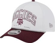 New Era Men's New Era White/Maroon Texas A&M Aggies Arch Two-Tone Rope 9FORTY A-Frame M-Crown Adjustable Hat
