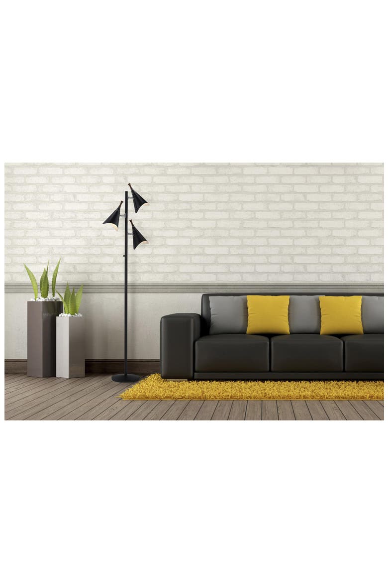 Draper Tree Floor Lamp, Alternate, color, BLACK WITH BRUSHED STEEL