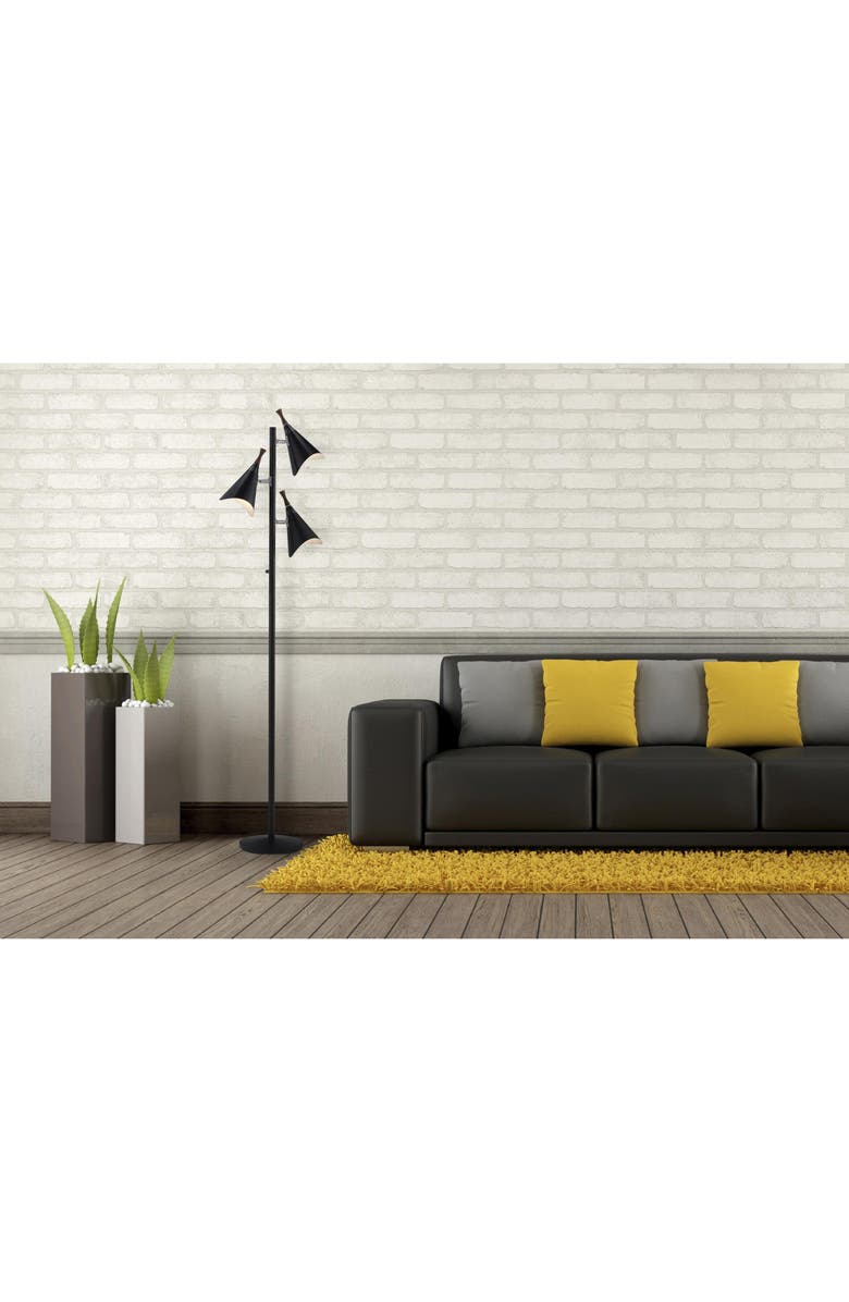 ADESSO LIGHTING Draper Tree Floor Lamp, Alternate, color, Black With Brushed Steel