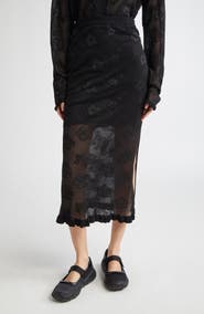 Cecilie Bahnsen Pegonia Sheer Jacquard Pencil Skirt