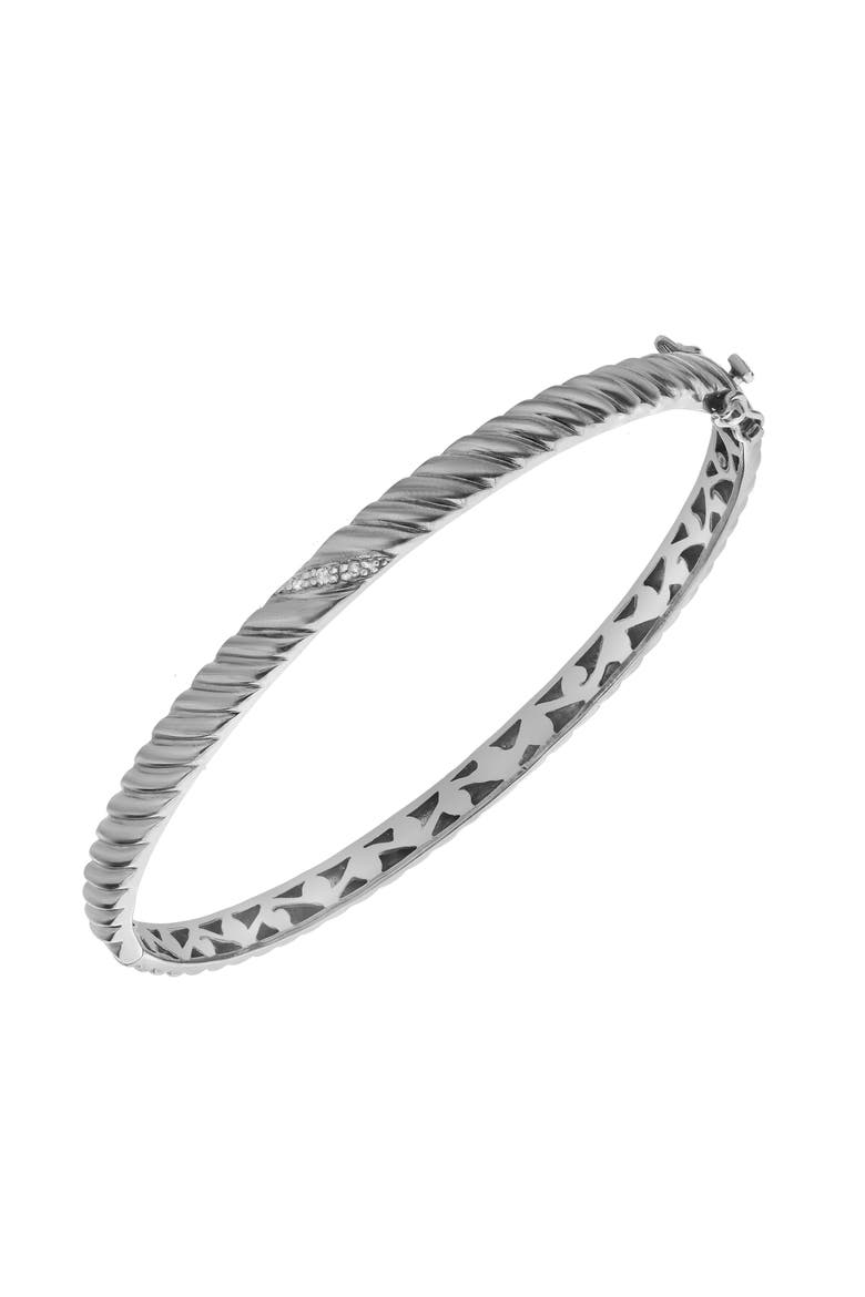 Twisted Radiance 0.03 Ct Diamond Bangle in 925 Sterling Silver, Main, color, Sterling Silver