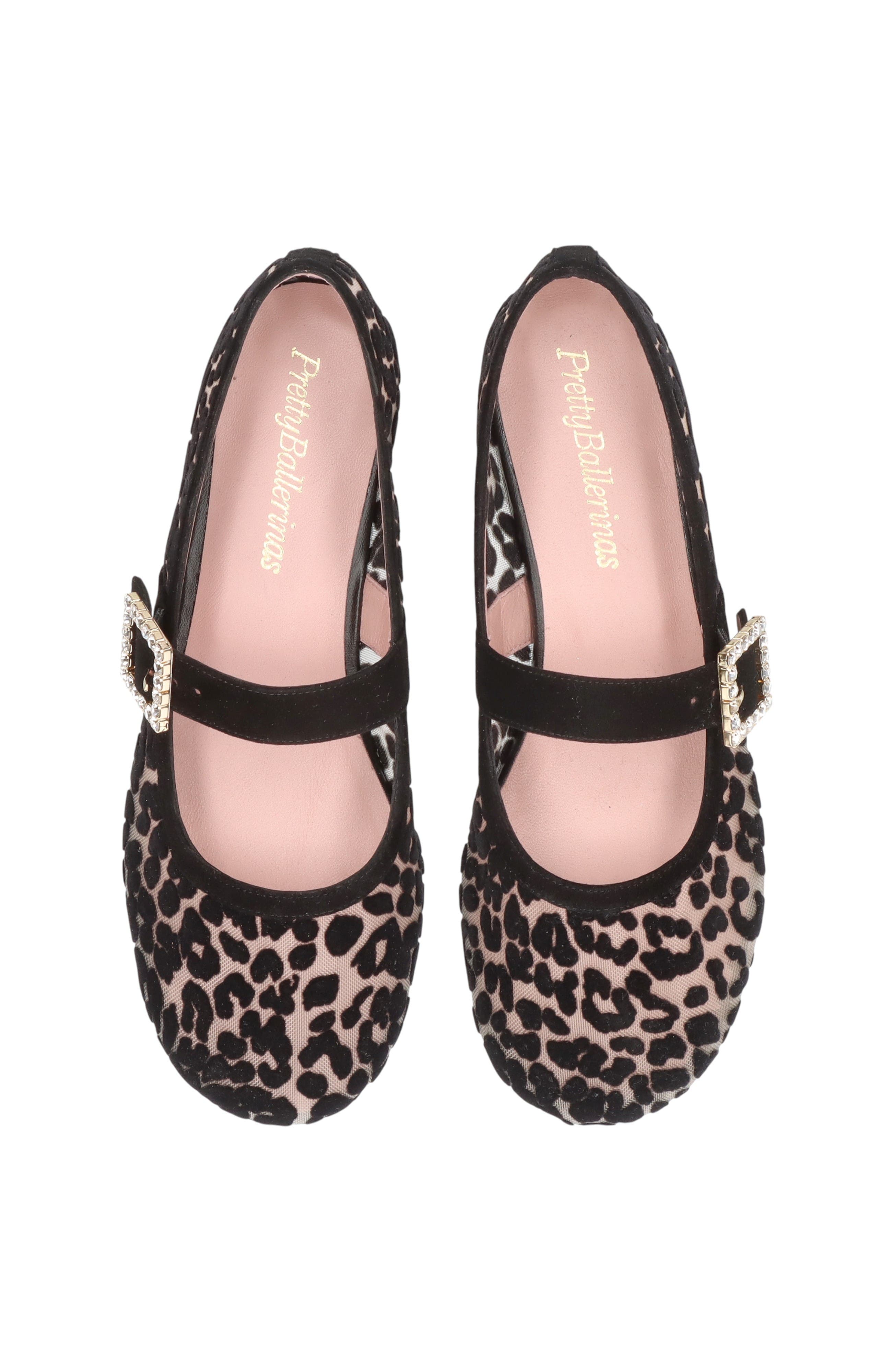 Pretty Ballerinas Leopard Mesh Crystal Buckle Ballet Flat, Alternate, color, Khaki