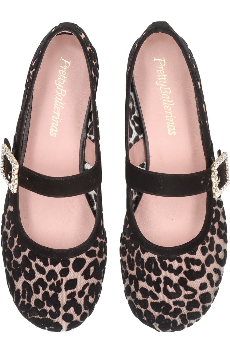 Pretty Ballerinas Leopard Mesh Crystal Buckle Ballet Flat, Alternate, color, Khaki