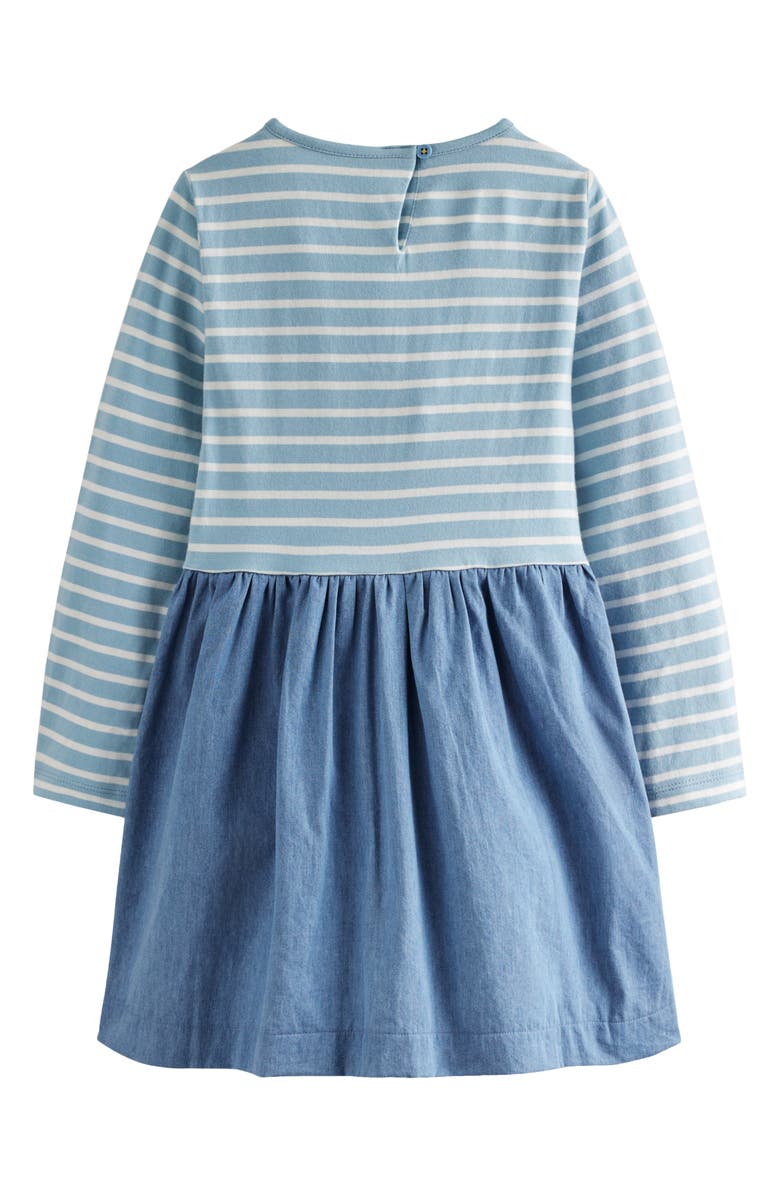 Mini Boden Kids' Appliqué Long Sleeve Dress, Alternate, color,