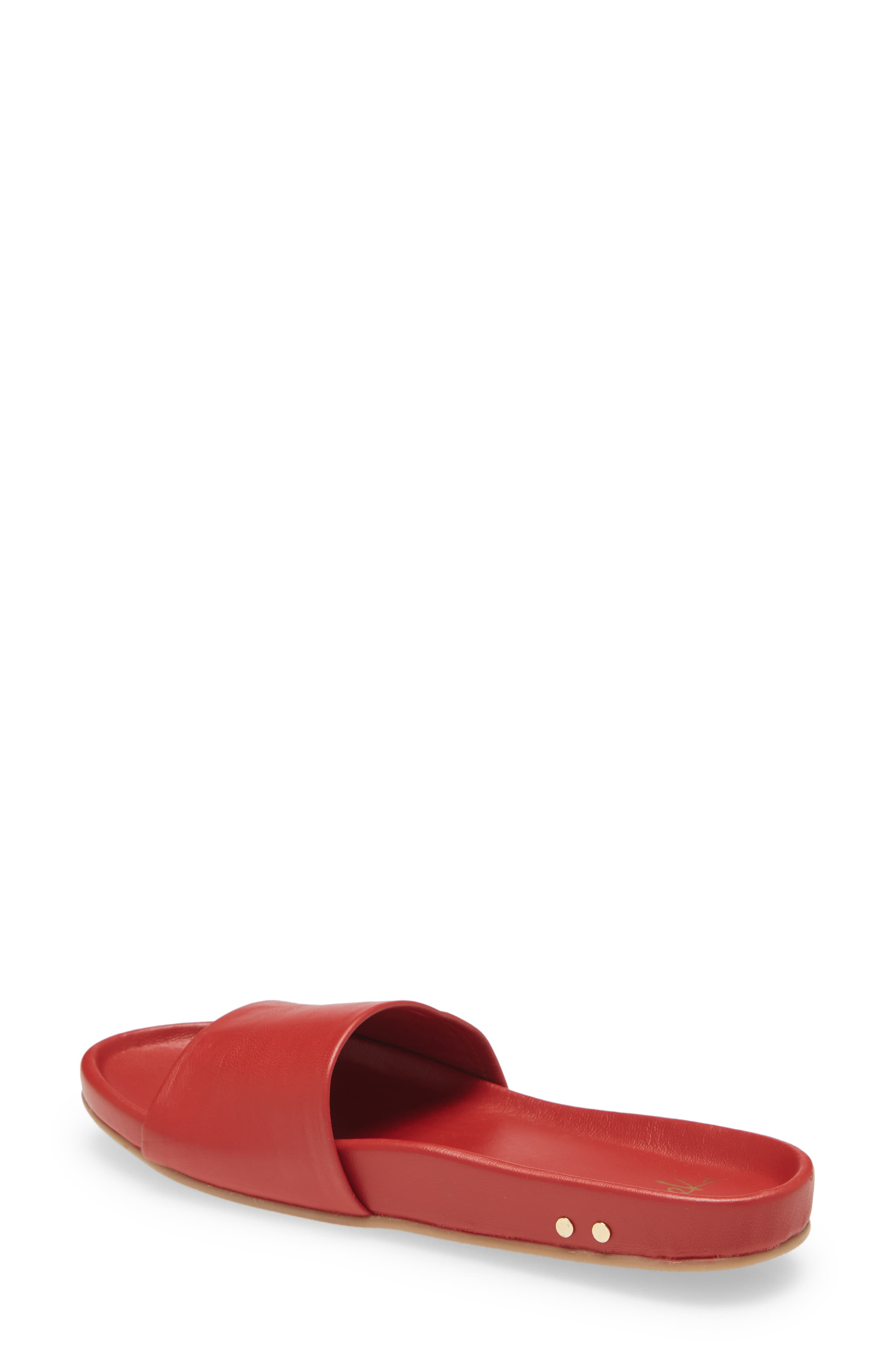 Gallito Leather Slide Sandal, Alternate, color, RED