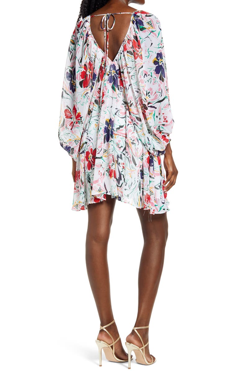 Socialite Floral Print Long Sleeve Minidress, Alternate, color, 