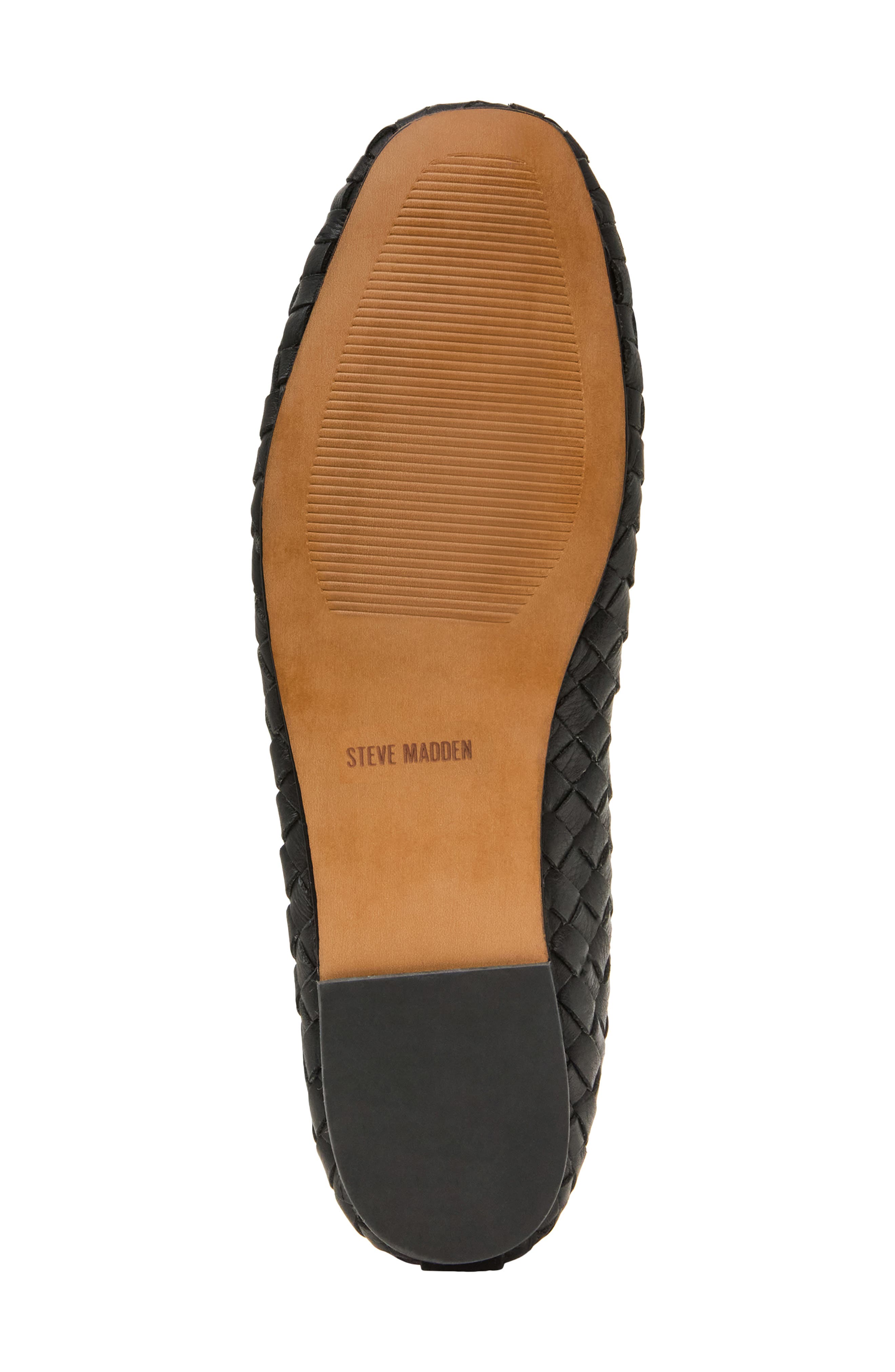 Steve Madden Divy Woven Ballet Flat, Alternate, color, Black Leather