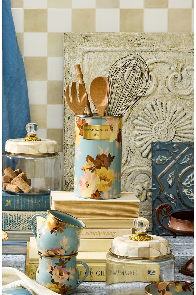 Wild Rose Slate Utensil Holder, Alternate, color, BLUE