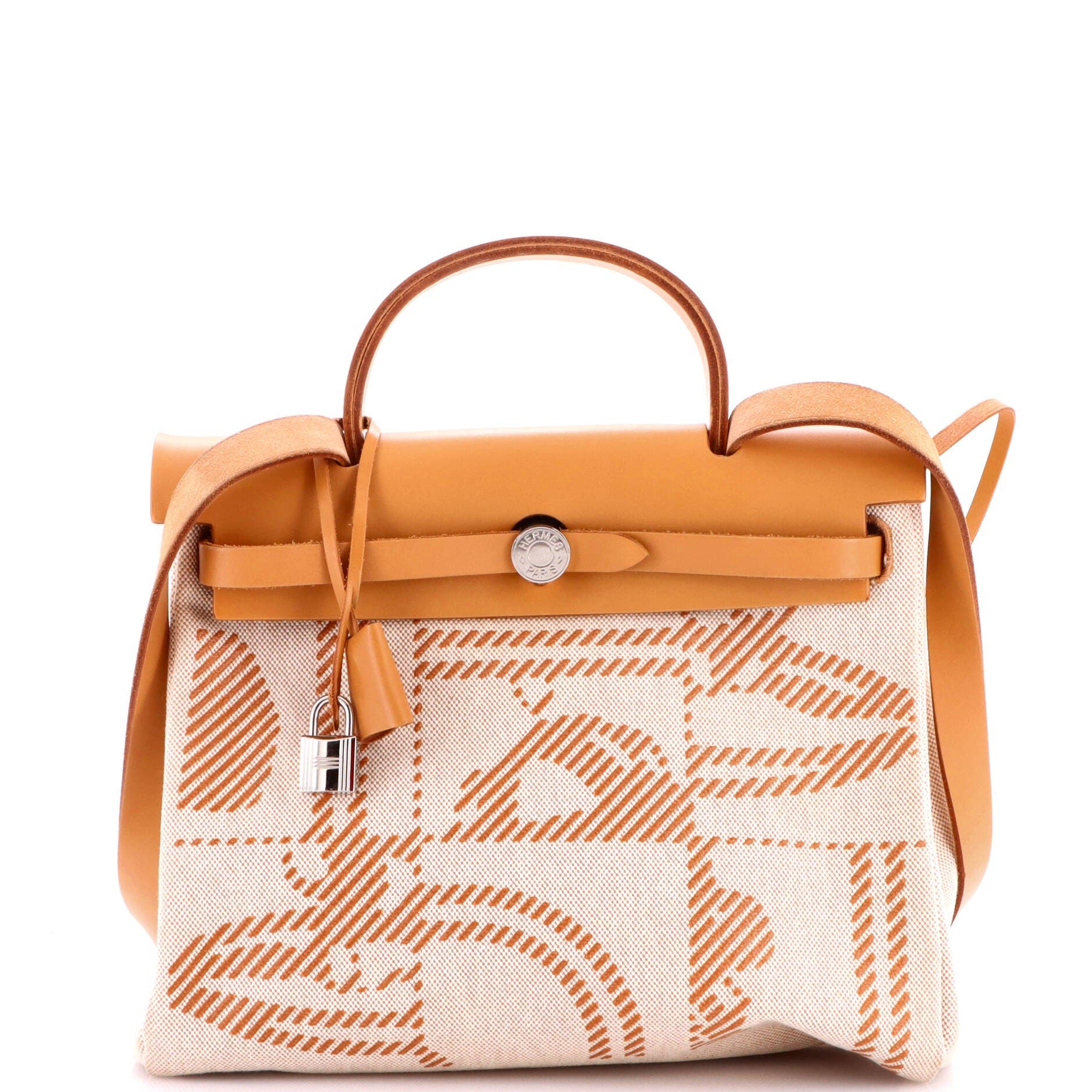 Herbag Zip Relief Brides de Gala Toile and Leather 31, Main, color, Brown