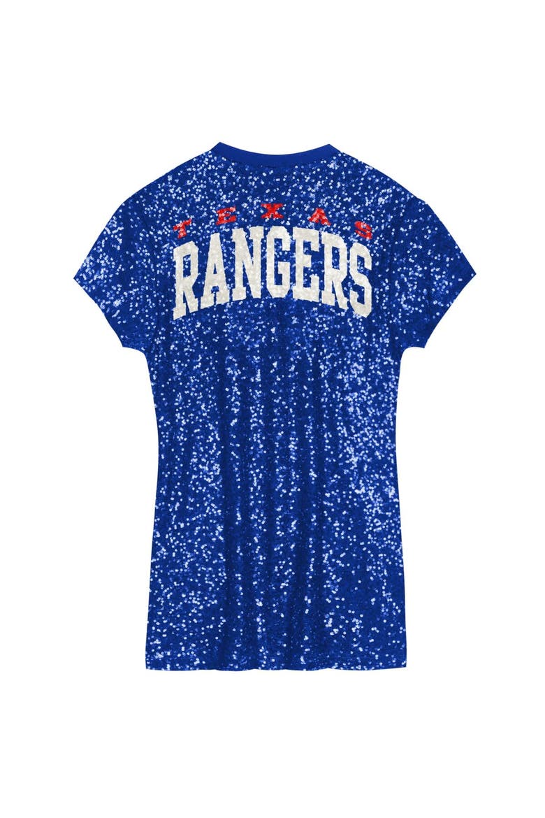 Girls Preschool  Royal Texas Rangers Sequin V-Neck Dress, Alternate, color, Royal