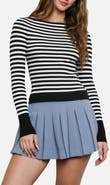 Blu Pepper Stripe Rib Long Sleeve Sweater