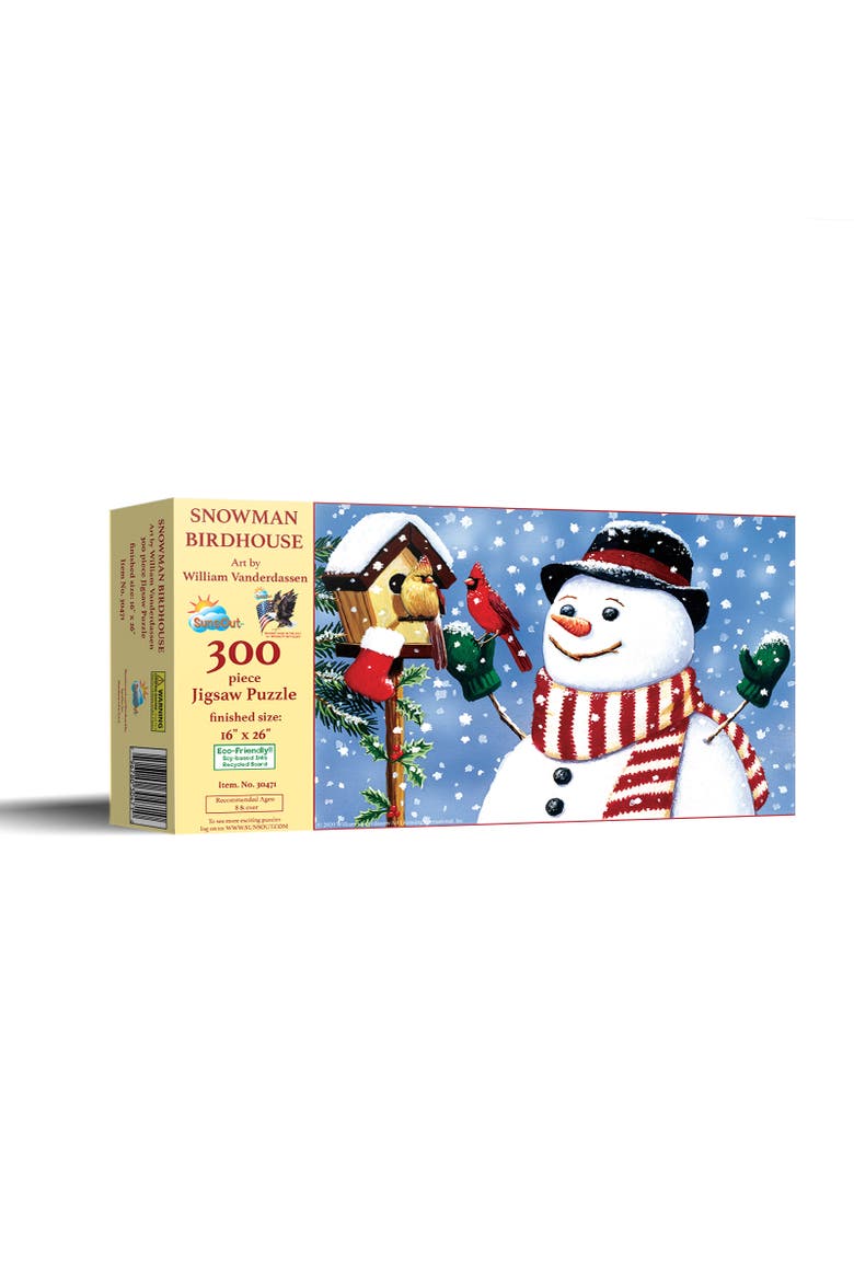 Snowman/Birdhouse 300 piece Jigsaw Puzzle for Adults, Main, color, Multicolor
