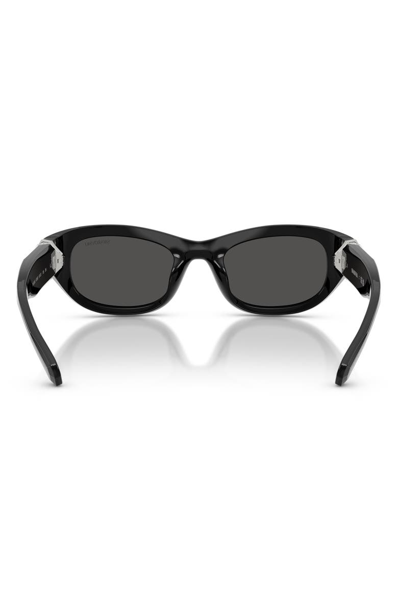 Swarovski 50mm Small Pillow Sunglasses, Alternate, color, Black / Dark Grey