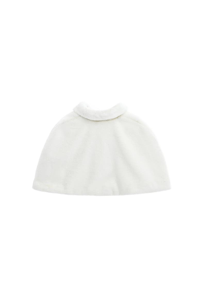 Laurella Faux Fur Cape, Alternate, color, Ivory