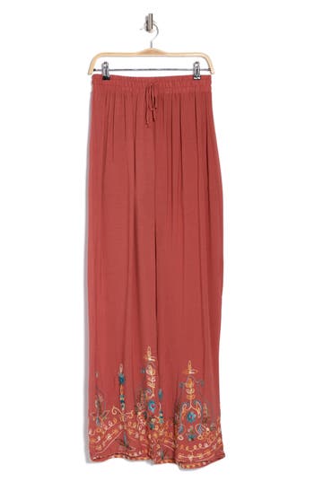 FORGOTTEN GRACE FORGOTTEN GRACE EMBROIDERED DRAWSTRING PANTS 
