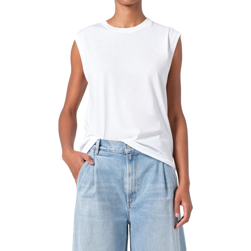 Shop Agolde Raya Muscle Tee In White