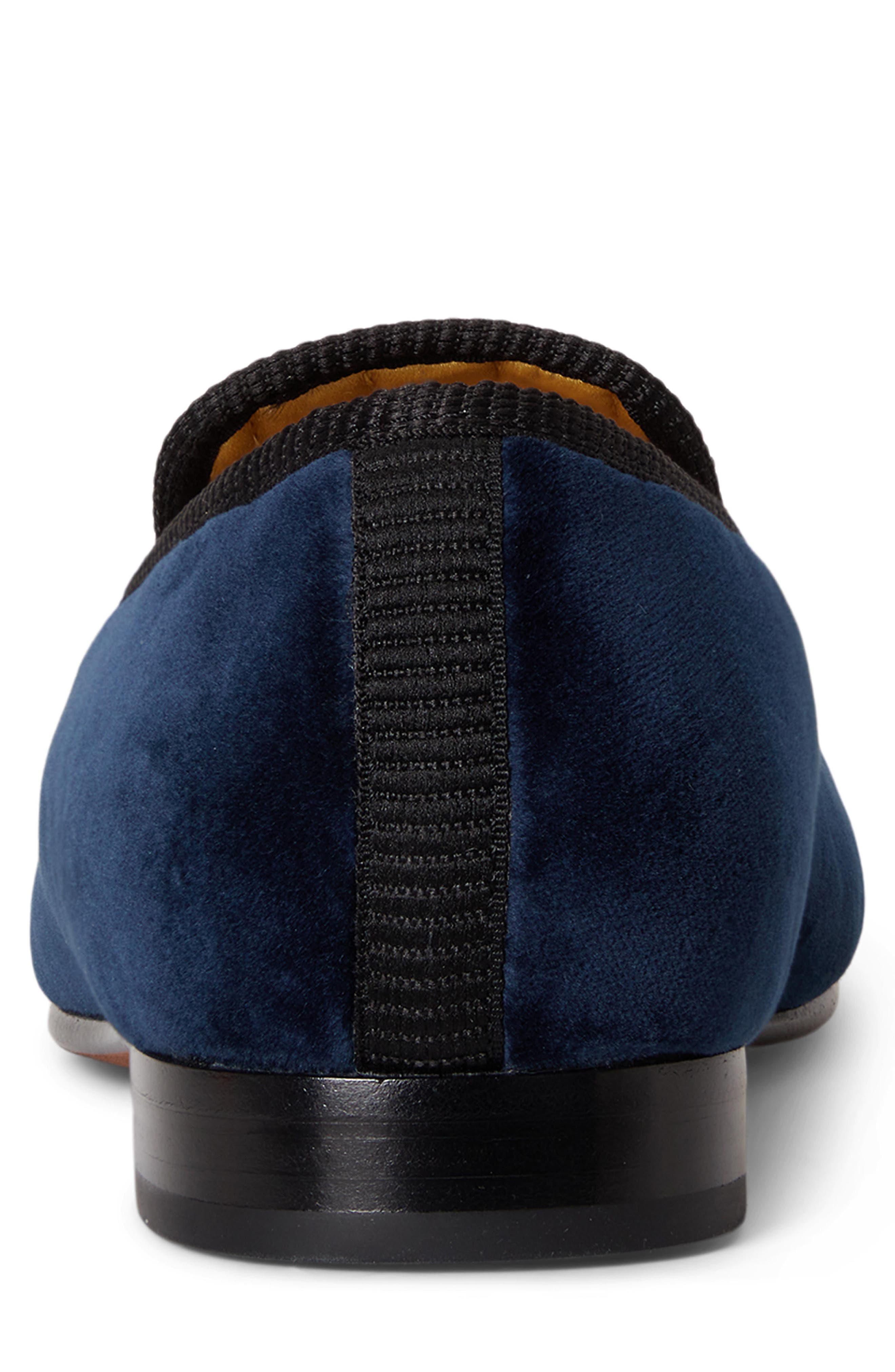 Ralph Lauren Paxton Crest Velvet Loafer, Alternate, color, Navy