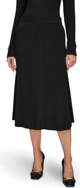 Donna Karan New York Rib Midi Sweater Skirt