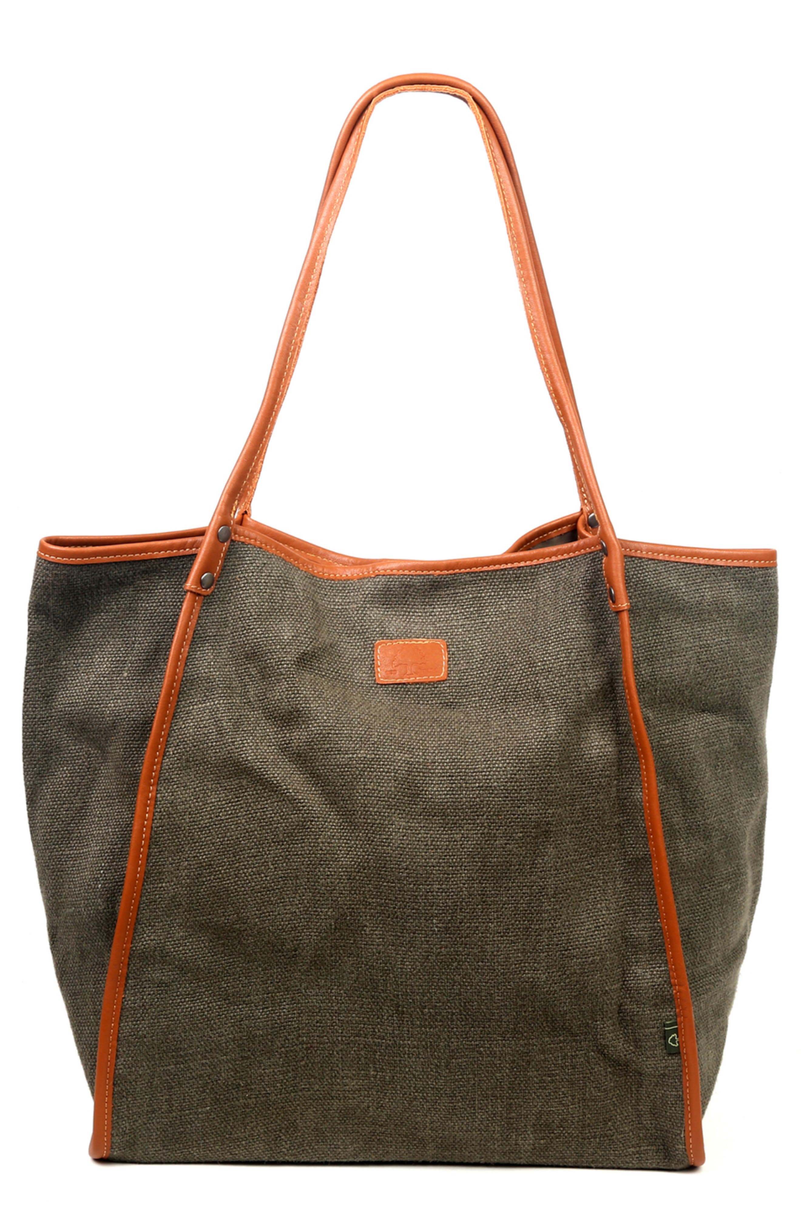 Pine Hill Leather Trim Canvas Tote