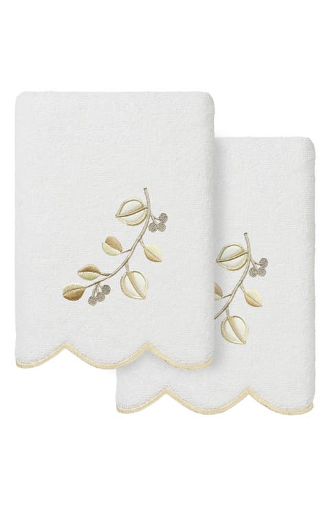 2-Piece Wild Branch Turkish Cotton Hand Towel Set
