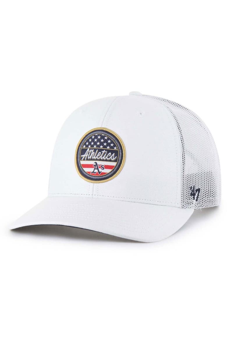 Men's '47 White Athletics Homage Adjustable Trucker Hat, Main, color, White