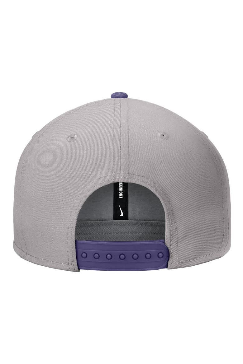 Men's Nike Gray TCU Horned Frogs Vintage Script Pro Dri-FIT Snapback Hat, Alternate, color, Gray