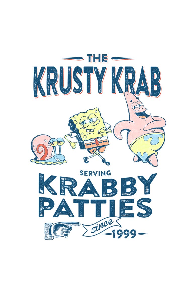 Men's SpongeBob SquarePants The Krusty Krab Since 1999  Graphic T-Shirt, Alternate, color, White