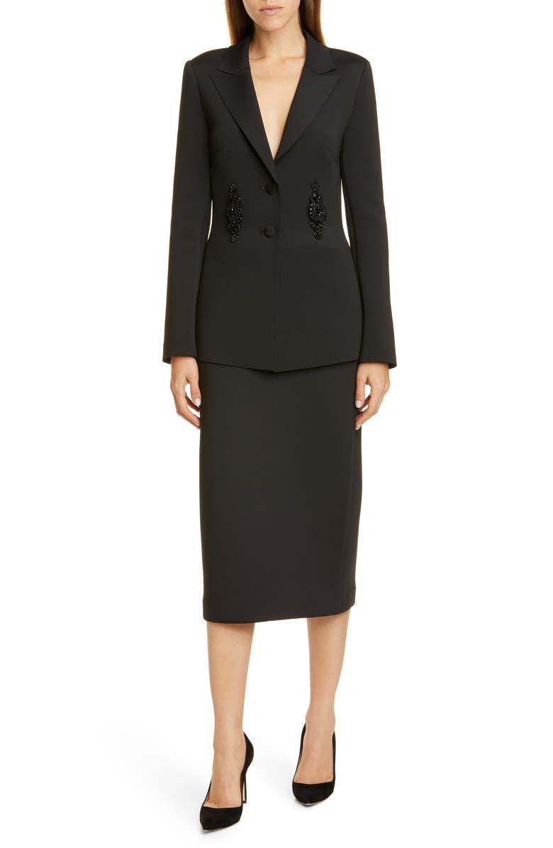 Badgley Mischka Collection Badgley Mischka Scuba Knit Pencil Skirt, Alternate, color, 