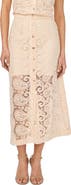 CeCe Paisley Lace Button Front Midi Skirt