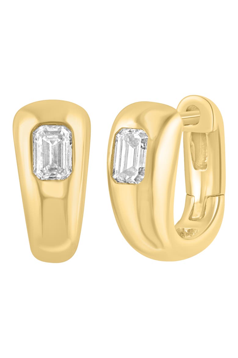 Lab-Grown Diamond Huggie Hoop Earrings, Main, color, GOLD