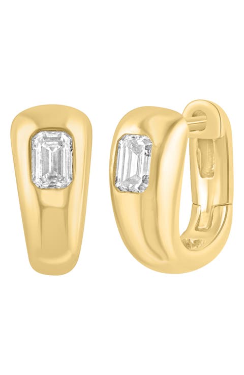 Lab-Grown Diamond Huggie Hoop Earrings