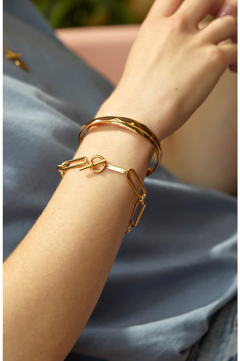 Long Link T-Bar Bracelet, Alternate, color, GOLD