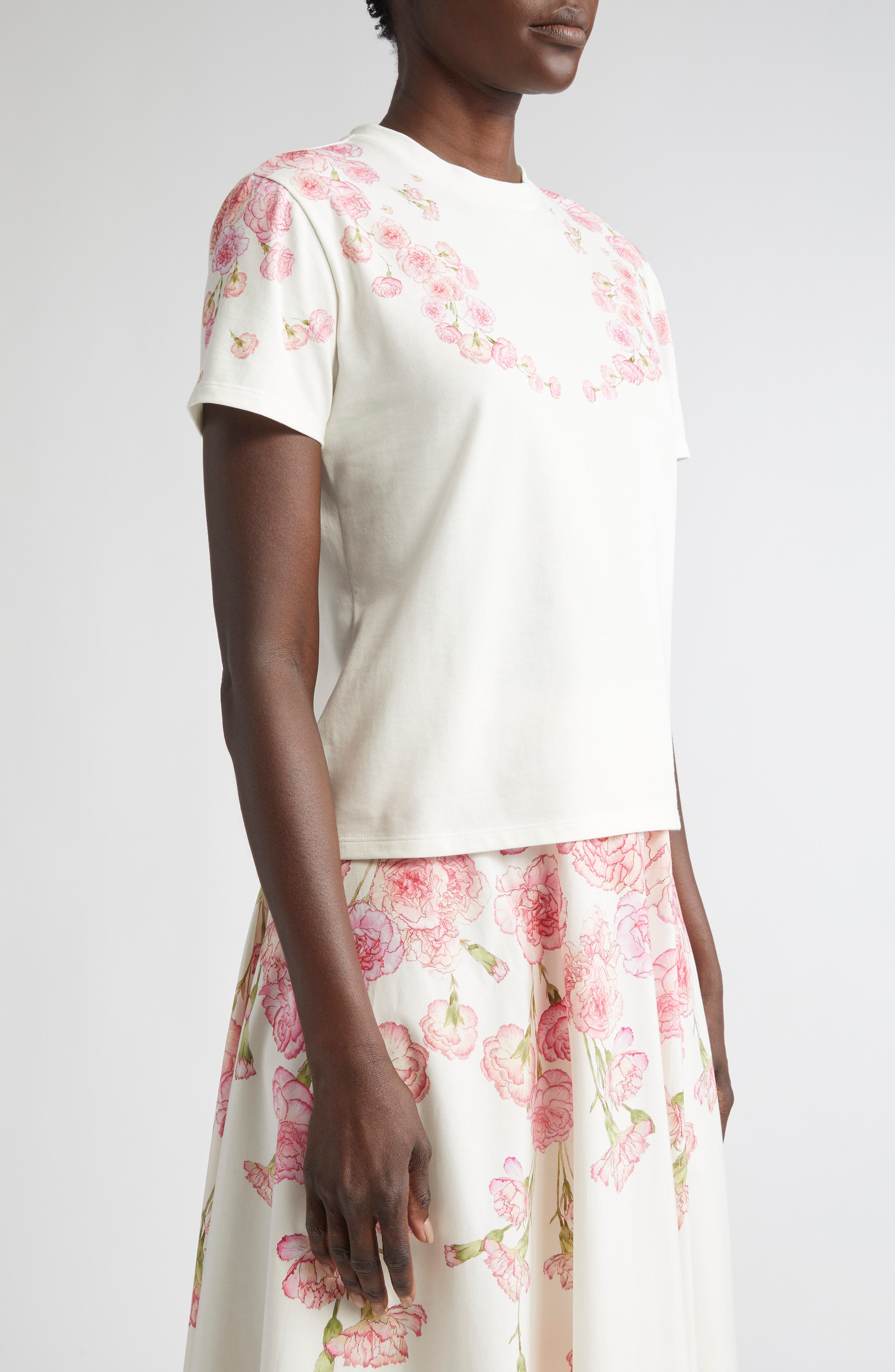 Giambattista Valli Carnation Embroidered Cotton T-Shirt (Nordstrom ...