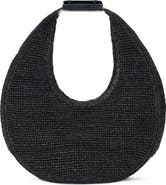 STAUD Large Moon Crochet Raffia Tote