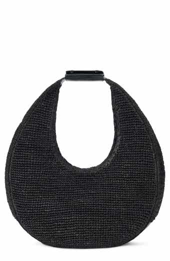 Large Raffia Moon Shoulder Bag