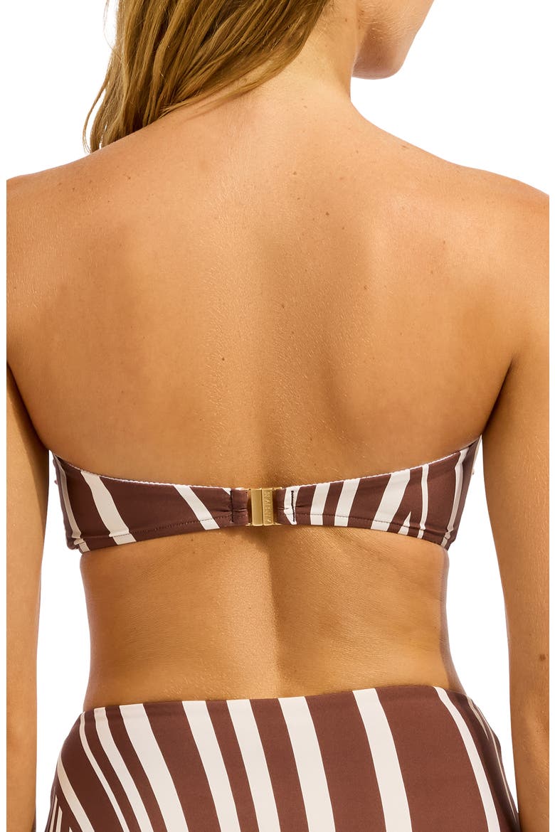 Ring Front Bandeau Bikini Top, Alternate, color, COCOA