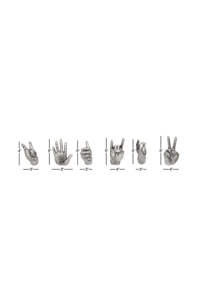 Stone Counter Display Rack WILLOW ROW Silvertone Polystone Modern Floating Hands Sculpture - Set ...