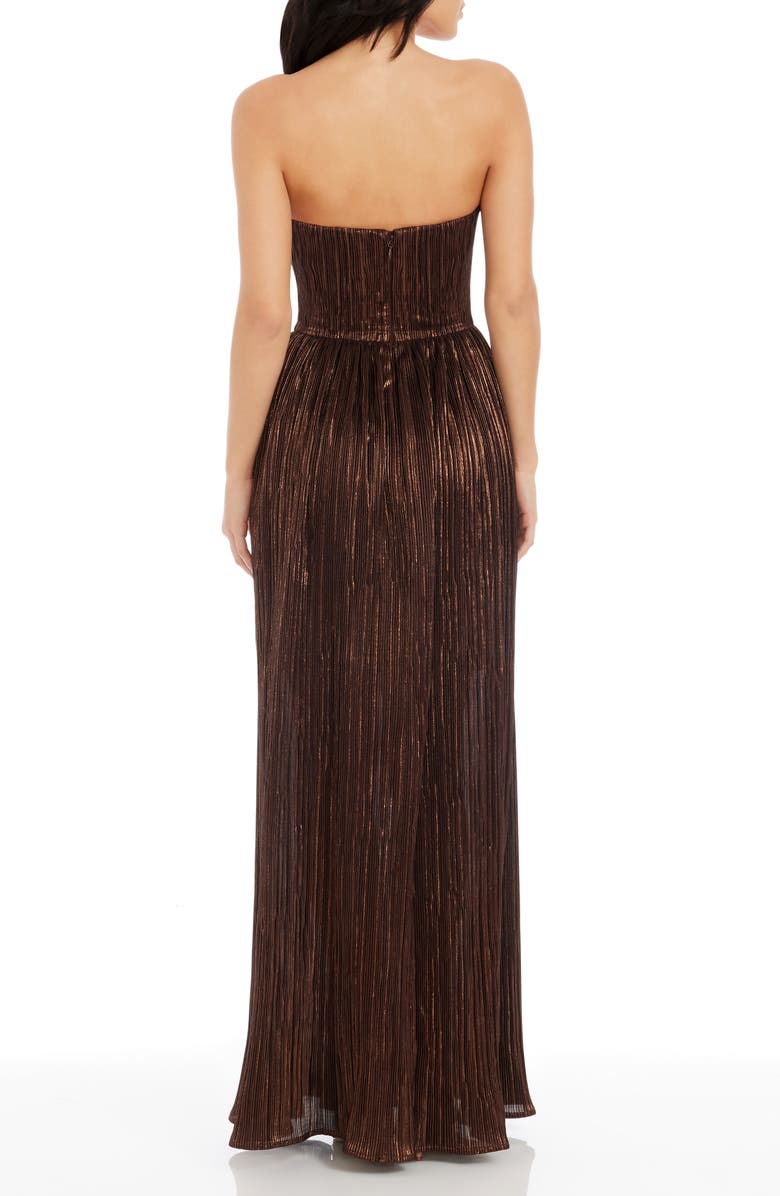 Dress the Population Audrina Strapless Gown, Alternate, color, Mocha