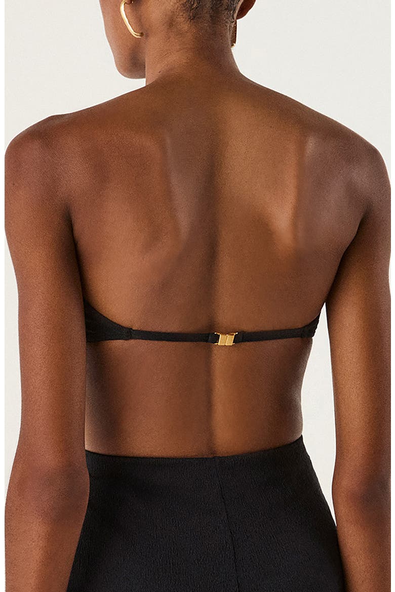 Rosie Bandeau Bikini Top, Alternate, color, BLACK
