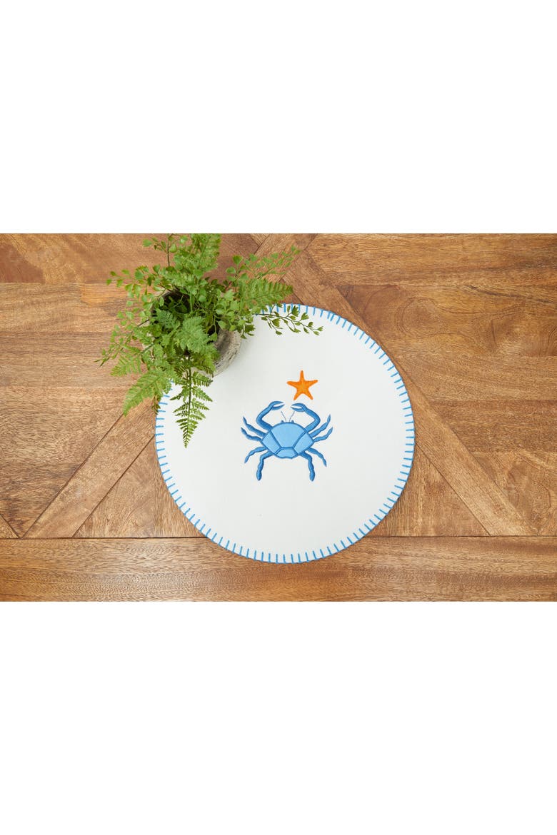 Crab Felt RD Placemats Set of 6, Alternate, color, White