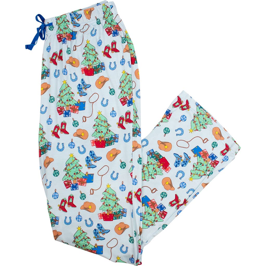 Rufflebutts Softsnooze Unisex Holiday Adult Pajama Pants In Blue