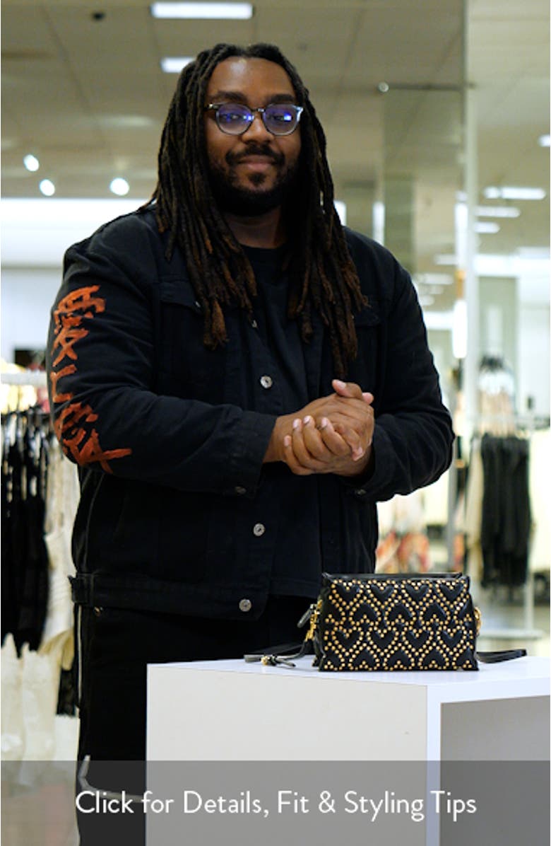 Heart Stud Quilted Faux Leather Crossbody Bag, sales video thumbnail