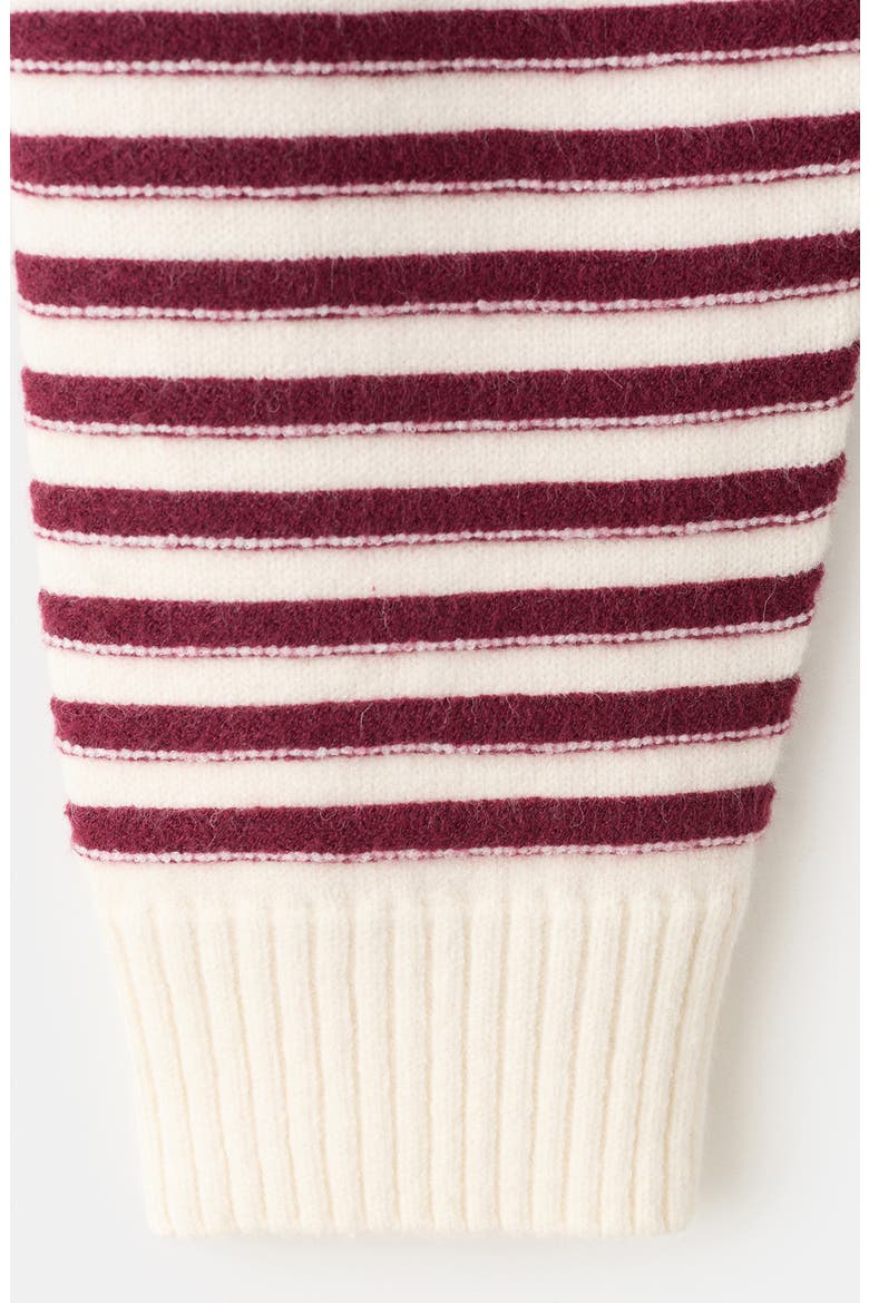 Alicante Stripe Johnny Collar Sweater, Alternate, color, ECRU
