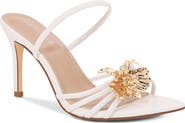BERNESS Julia Flower Embellished Faux Leather Sandal