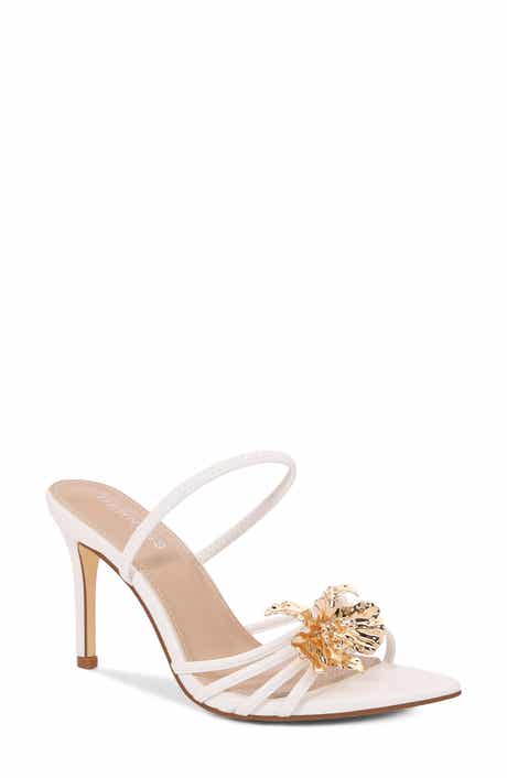 Julia Flower Embellished Faux Leather Sandal
