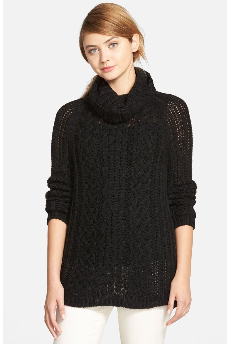 'Sleepy Hollow' Turtleneck Sweater, Main, color, BLACK