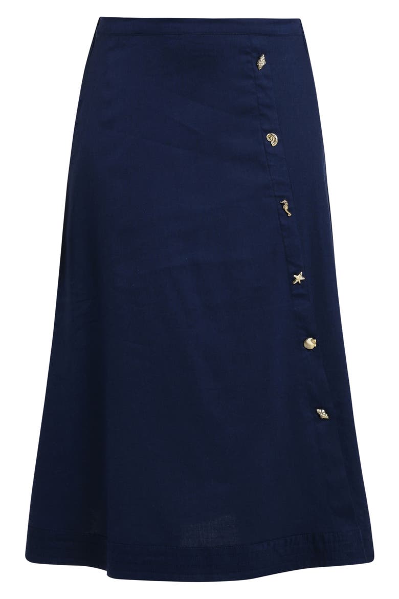 Harbor Breeze Midi Cover-Up Skirt, Alternate, color, INDIGO