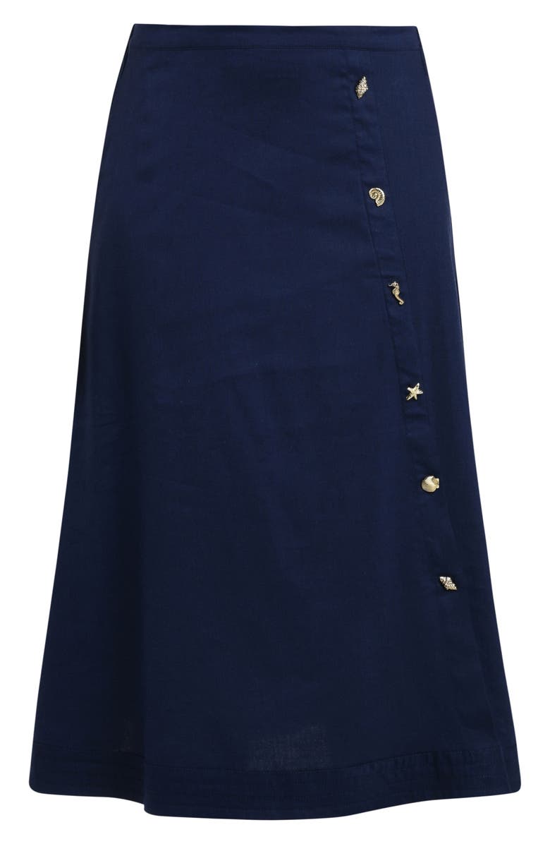 La Blanca Harbor Breeze Midi Cover-Up Skirt, Alternate, color, Indigo