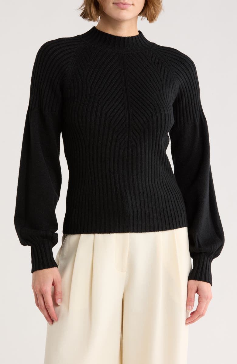 Love Token Hannah Mock Neck Sweater, Main, color, Black