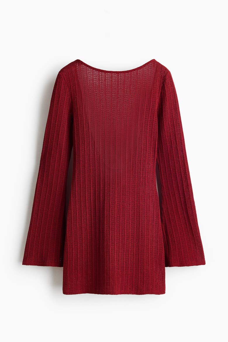 Boat-neck Beach Dress, Alternate, color, Dark red